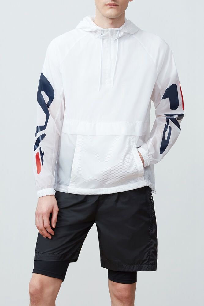 Fila Conrad Half Zip White Jacket Mens - NZ 18027-BNAW